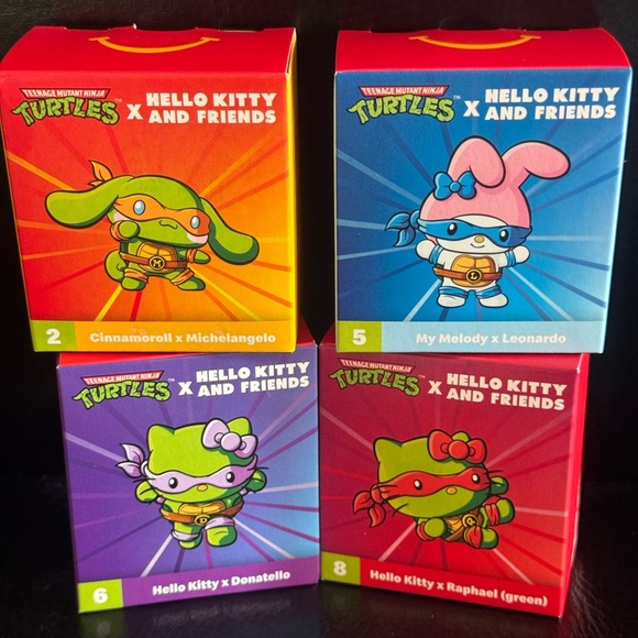 Hello Kitty x TMNT McDonald’s happy meal toys
Ninja Turtles My Melody 2 5 6 8 - Picture 2 of 6